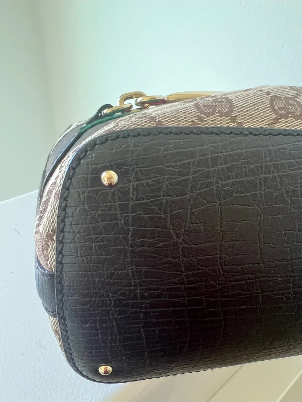 Gucci Brown GG Monogram Hasler Canvas Medium Tote Bag